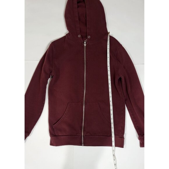Clean Tees Fresh Maroon Zip-Up Hoodie Size Small - Picture 4 of 7